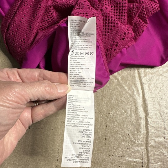 PRANA Ani Rich Fuchsia Pink Racerback Swim Active Tankini Top Womens Sz L - Picture 12 of 13